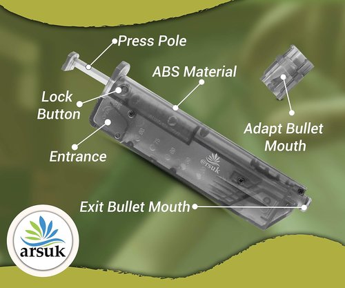 ARSUK Airsoft Fast BB Loader with Adapter – Quick BB Reloading Tool for 90 6mm BB Pellets, Paintball & Airsoft Magazines Speed Loader – Fast & Easy Airsoft Tactical Accessory