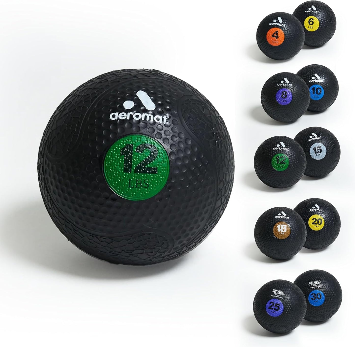 Aeromat Extreme Elite Medicine Balls for Exercise - 10" Diameter Workout Ball, Weighted Balls for Exercise, Weight Ball, Color-Coded Med Balls