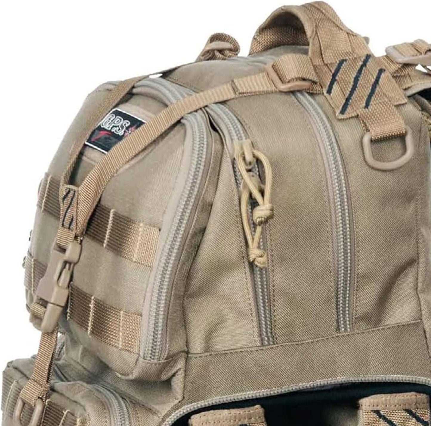 G.P.S. Tactical Range Backpack | Tan | 3 Handguns Capacity | Molle Webbing | Durable Waterproof Stain-Resistant Shooting Tactical Gear