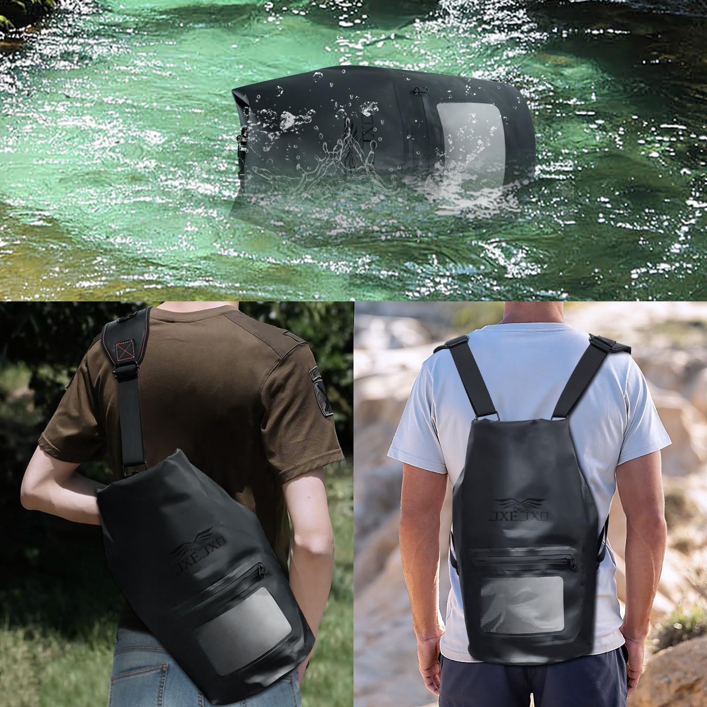 JXE JXO 15L Waterproof Faraday Dry Bag for Electronic Device Security | Military-Grade EMP & RFID Signal Blocking, Anti-Tracking & Hacking Protection, Data Privacy Shield for Mobile Devices (Matte)