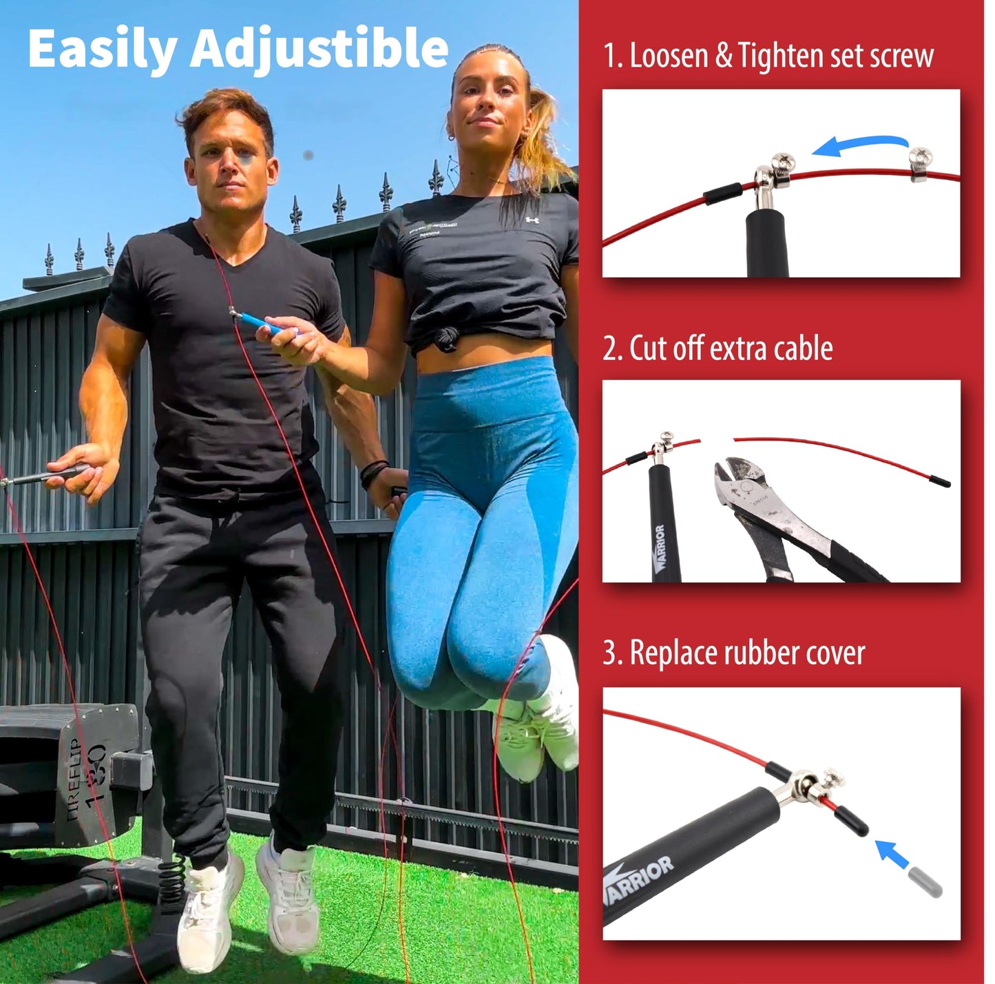 Jump Rope, High Speed, Adjustable, Premium Quality - Best for Boxing, MMA, Fitness Training, WOD & Cardio Workouts - by Warrior Fitness (Yellow)
