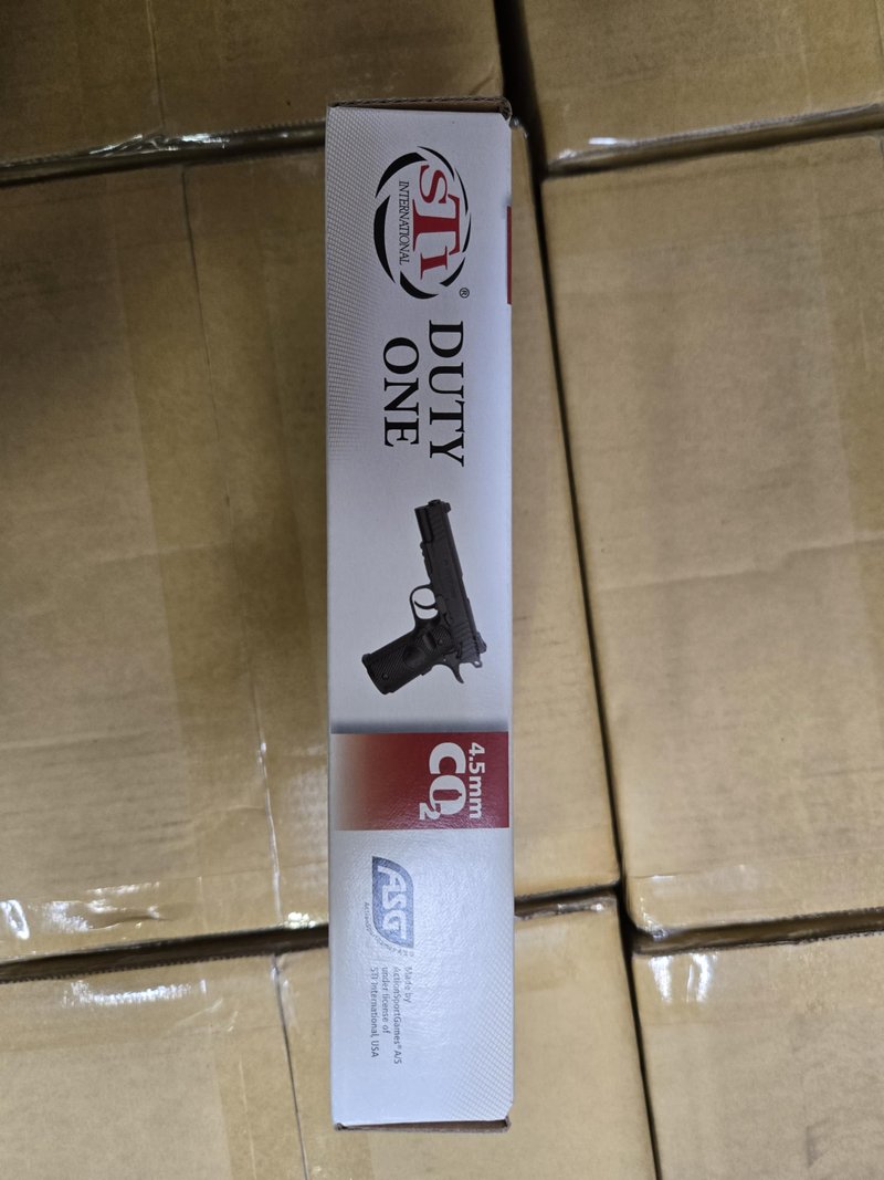 ASG STI Duty One 1911 CO2 Airgun, Full Metal, Non-Blowback, 4.5mm Steel BB, Black, Accessory Rail, Semi-Automatic