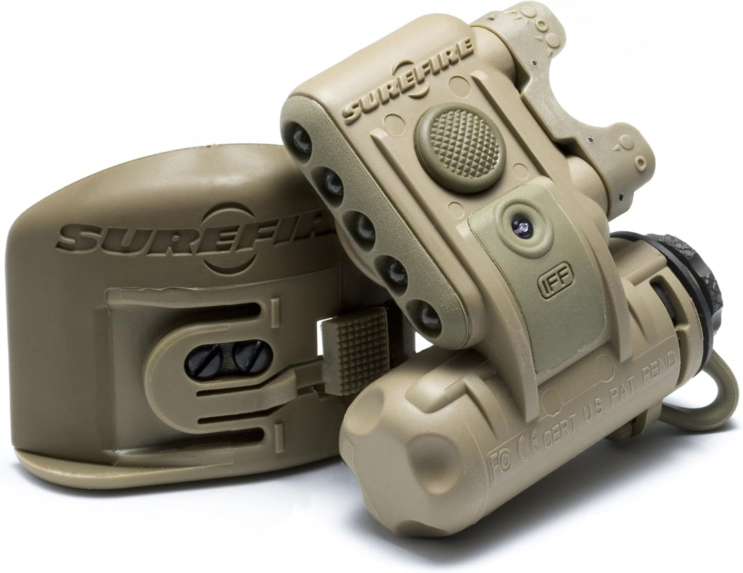 SureFire HL1-C-TN Helmet Light, 3V, 1.4-19.2 lu, Rd/WH/IR LEDs, Tan