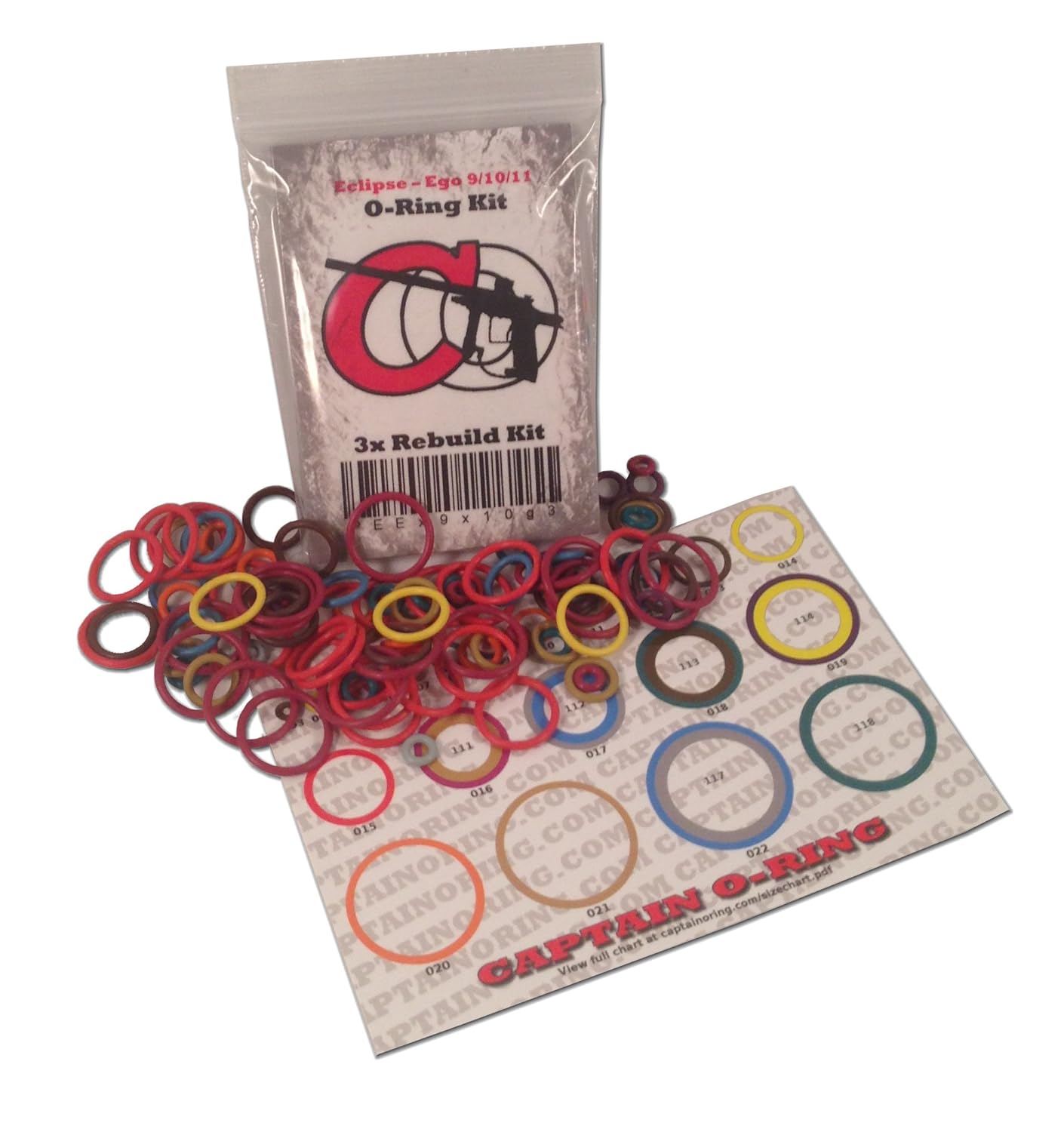 Captain O-Ring 3X Color Coded Oring Rebuild Kit for Smart Parts ION