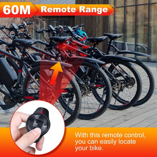 EQIIO Smart Bike Tail Light with Turn Signals and Brake Light, Rechargeable Bike Alarm Anti Theft with Remote, Bicycle Horn & Bike Turn Signals for Bicycle/Scooter/Ebike Auto On/Off, IP65 Waterproof