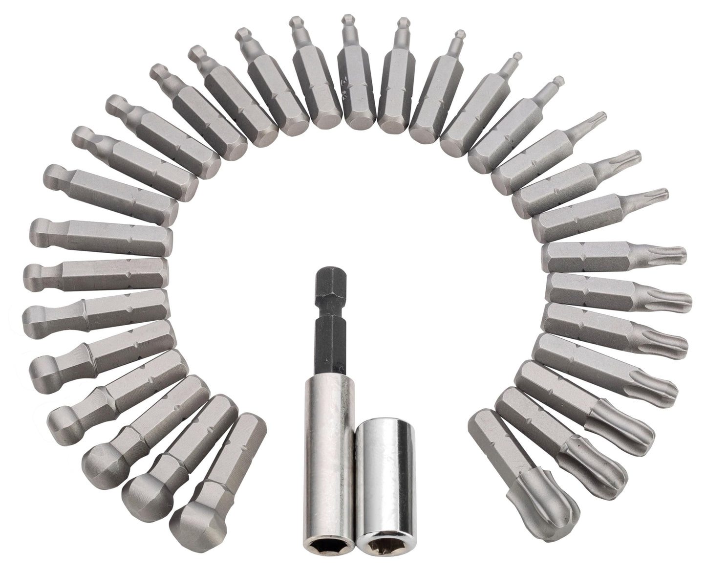 Kilimanjaro 36-Piece 1/4-Inch Drive Ball Head Bit Set – Metric, SAE & Torx Bits with Coupler & Magnetic Bit Holder – Compact Storage Case – 910539ECE