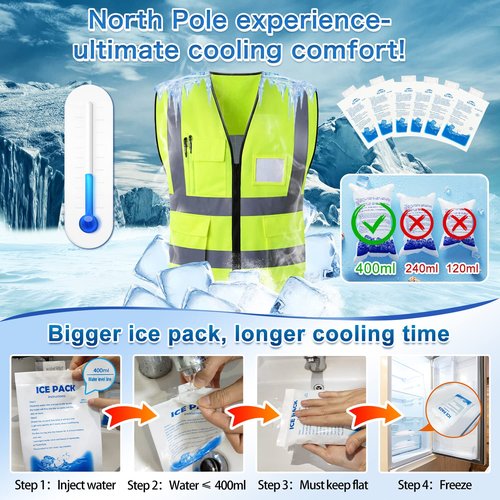 PANGTIKU ice cooling safety vest and more reusable spare ice packs for ice vest food cooling pain compress