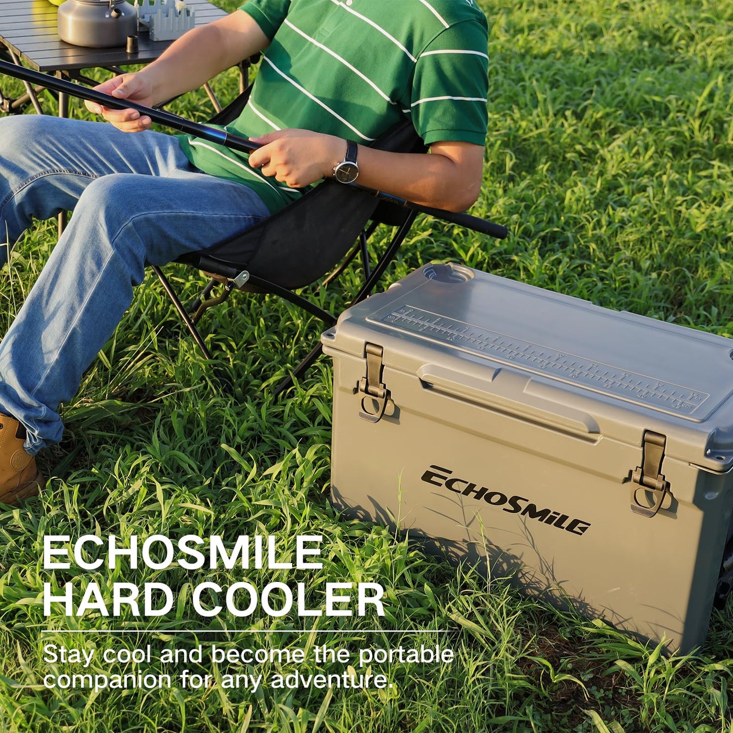 EchoSmile 25/30/35/40/60/75 Quart Rotomolded Cooler, Built to Stand up to The Rigors of The Journey