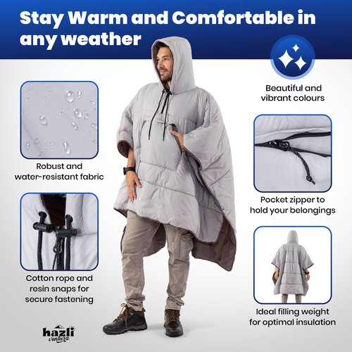 hazli Warm Camping Blanket - Stadium Blanket, Wearable Sleeping Bag Adult, Stadium Sack, Stadium Blankets for Cold Weather, Outdoor Sports Mom Essentials, Stadium Sak, Outdoor Blanket for Sports