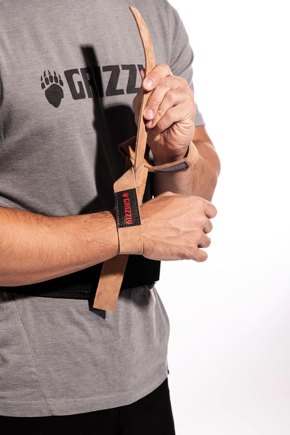 Grizzly Fitness 1.5" Premium Genuine Leather Lifting Wrist Straps for Men and Women | Sold in Pairs | One Size | Used by Pros to increase Grip Strength and Reduce Slipping | 1.5” Wide x 20.5" Long