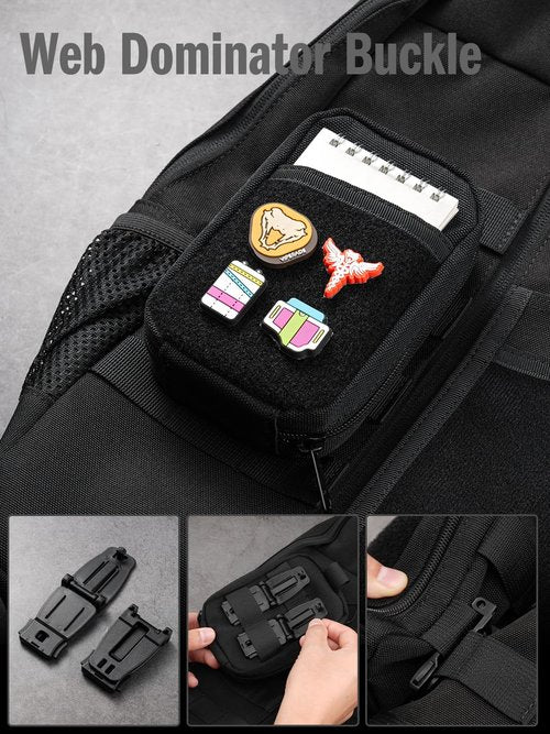 VIPERADE VAB2 10 Pack Multipurpose Molle Clip for 1" Molle Webbing, Web Dominator Buckle, Tactical Molle Strap Management for MOLLE Webbing Attachment Backpacks/Pouch/Bag (Black)