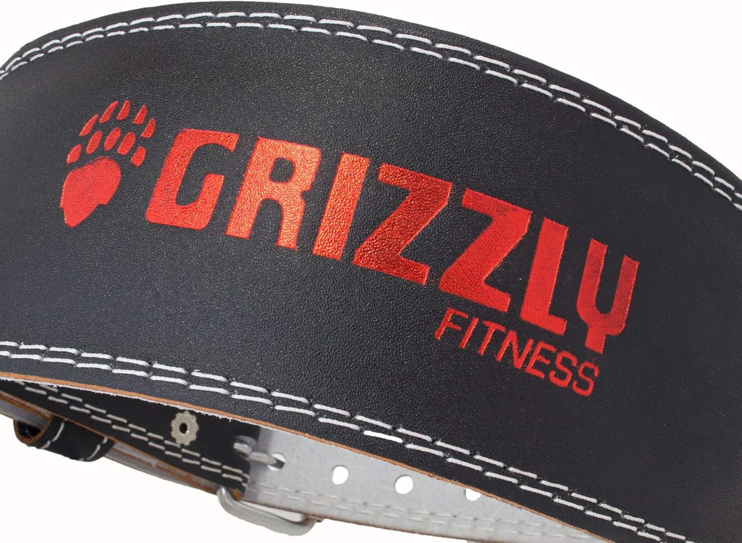 Grizzly Fitness Enforcer Padded Genuine Leather Weightlifting Belt-4" | Suede Lining | Padded for Extra Comfort | Used by Pros | Won't Dig into Hips or Back | Training Belt for Improved Biomechanics
