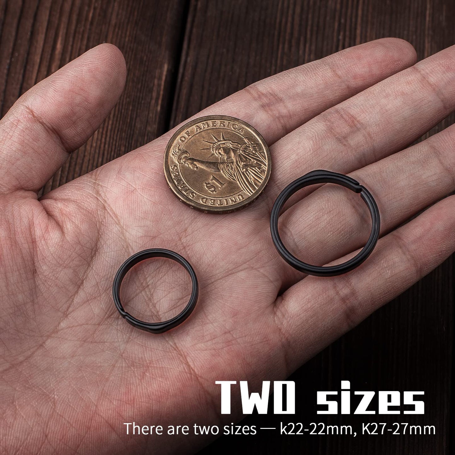 TISUR Titanium Key Chain Clip Hook+Quick Release Side Pushing Split Rings Kit