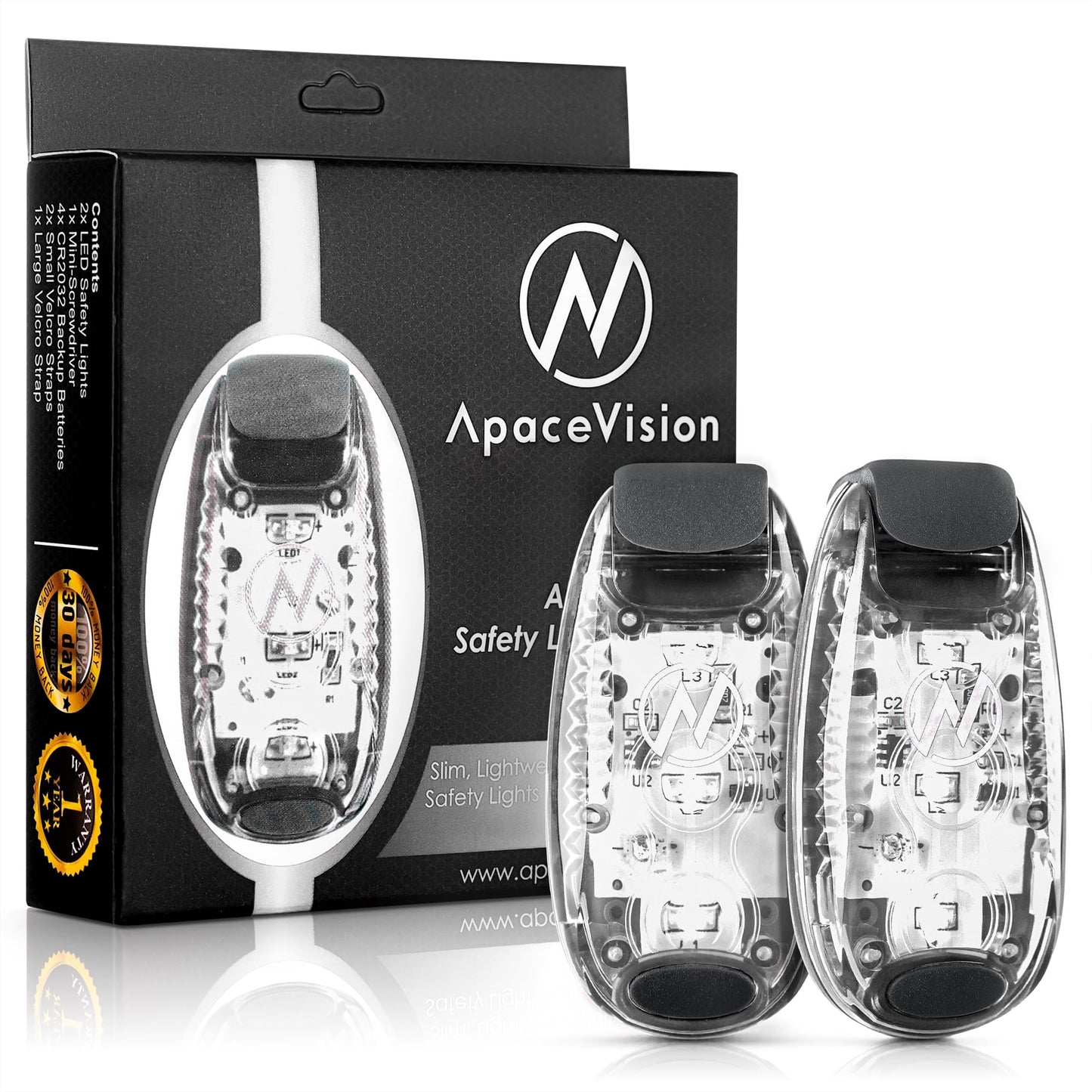(2 Pack) - LED Safety Lights + EverLightFX USB Safety Lights