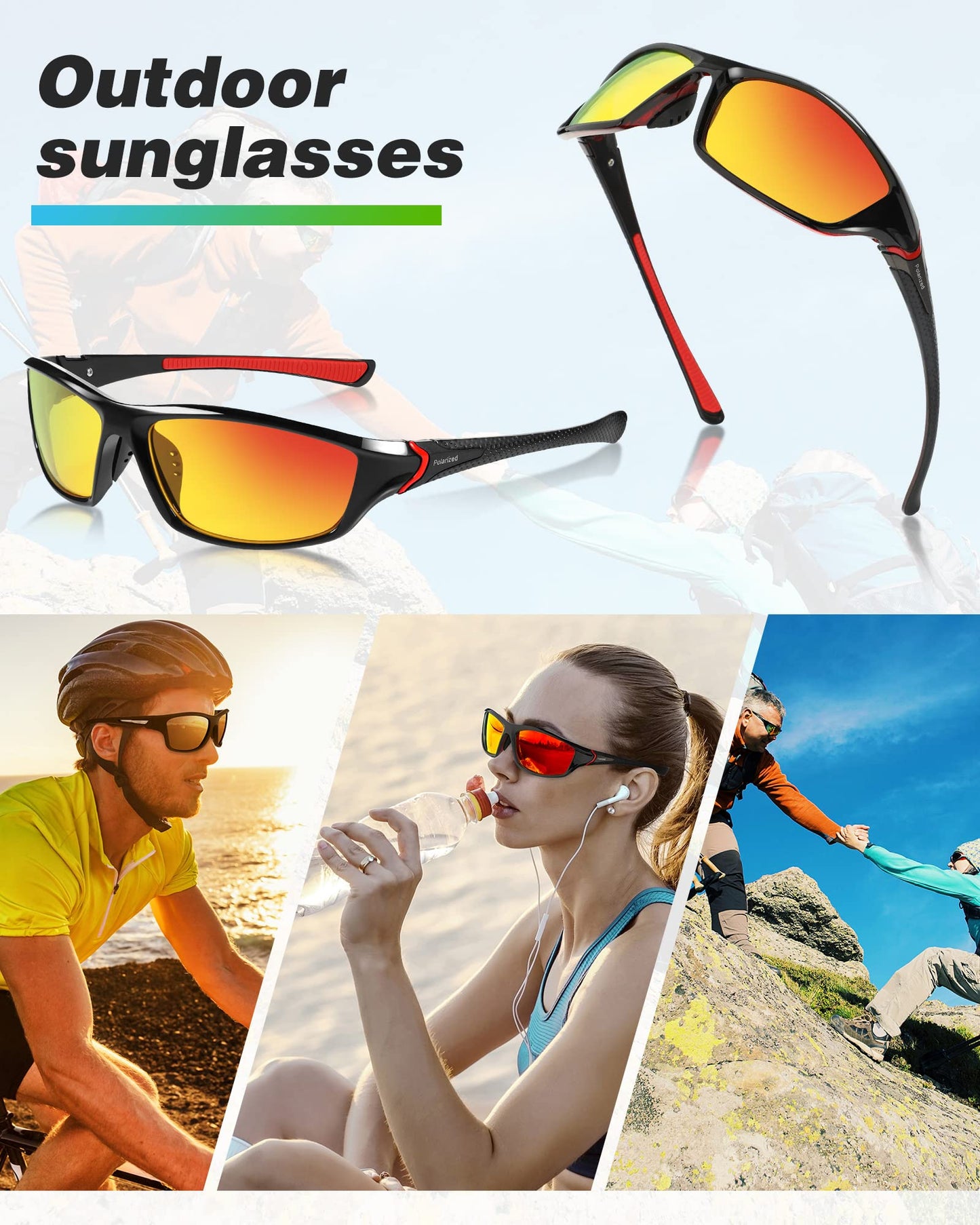 Kanayu 12 Pairs Men Polarized Sunglasses bulk Sports sunglasses UV Protection Driving Glasses for Baseball Cycling Fishing Running Golf Outdoor Activities