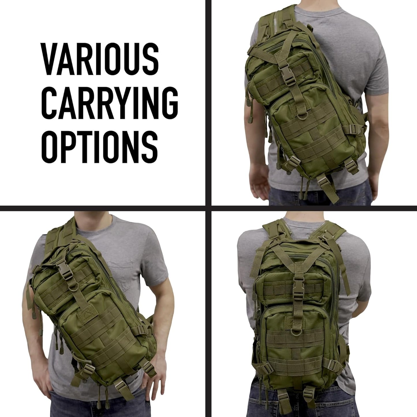 Rothco Convertible Medium Transport Pack – Tactical Backpack Outdoor Hiking MOLLE Bag
