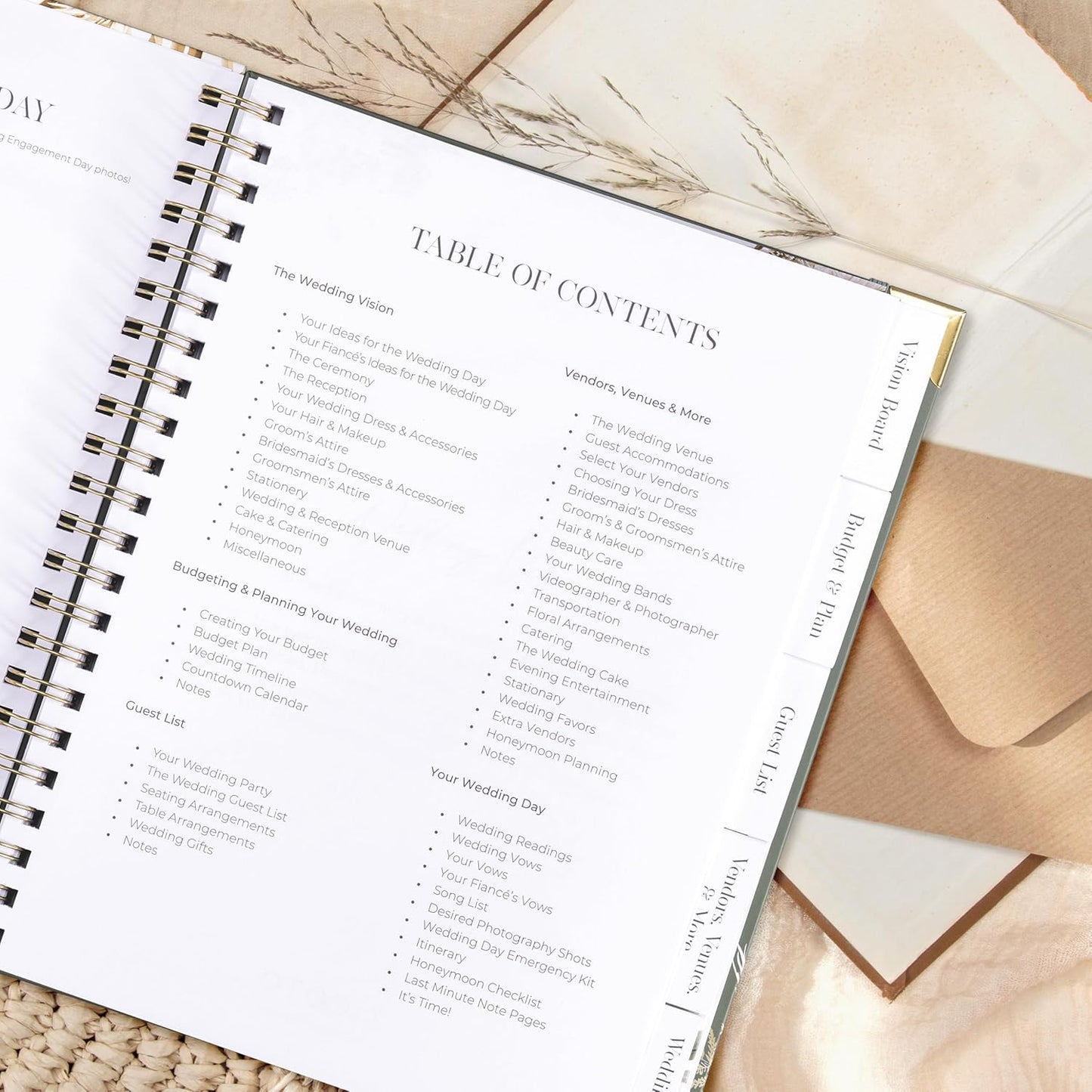Beautiful Boho Wedding Planner Book and Organizer - Enhance Excitement and Makes Your Countdown Planning Easy - Unique Engagement Gift for Newly Engaged Couples, Future Brides and Grooms,9 X 11 inches