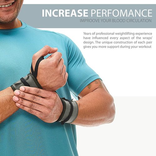 WARM BODY COLD MIND - Premium Cotton Weight Lifting Wrist Wraps for Cross Training, Powerlifting, Deadlift, Weightlifting, Gym, Wrist Straps, Workout, Fitness, Heavy-Duty Support with Thumb Loop