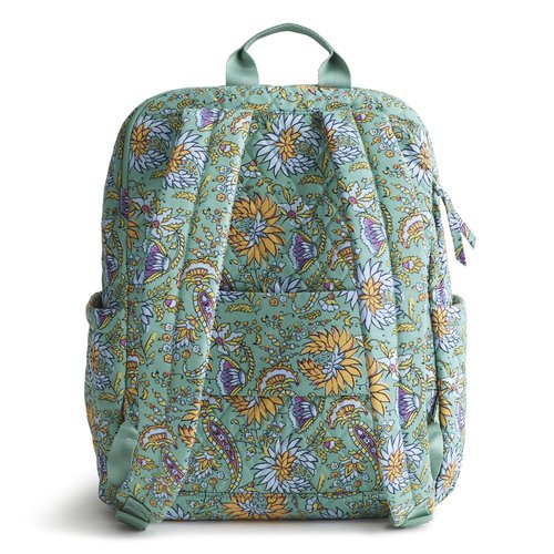 Vera Bradley Large Bancroft Backpack-Premium Cotton, Gemstone Paisley