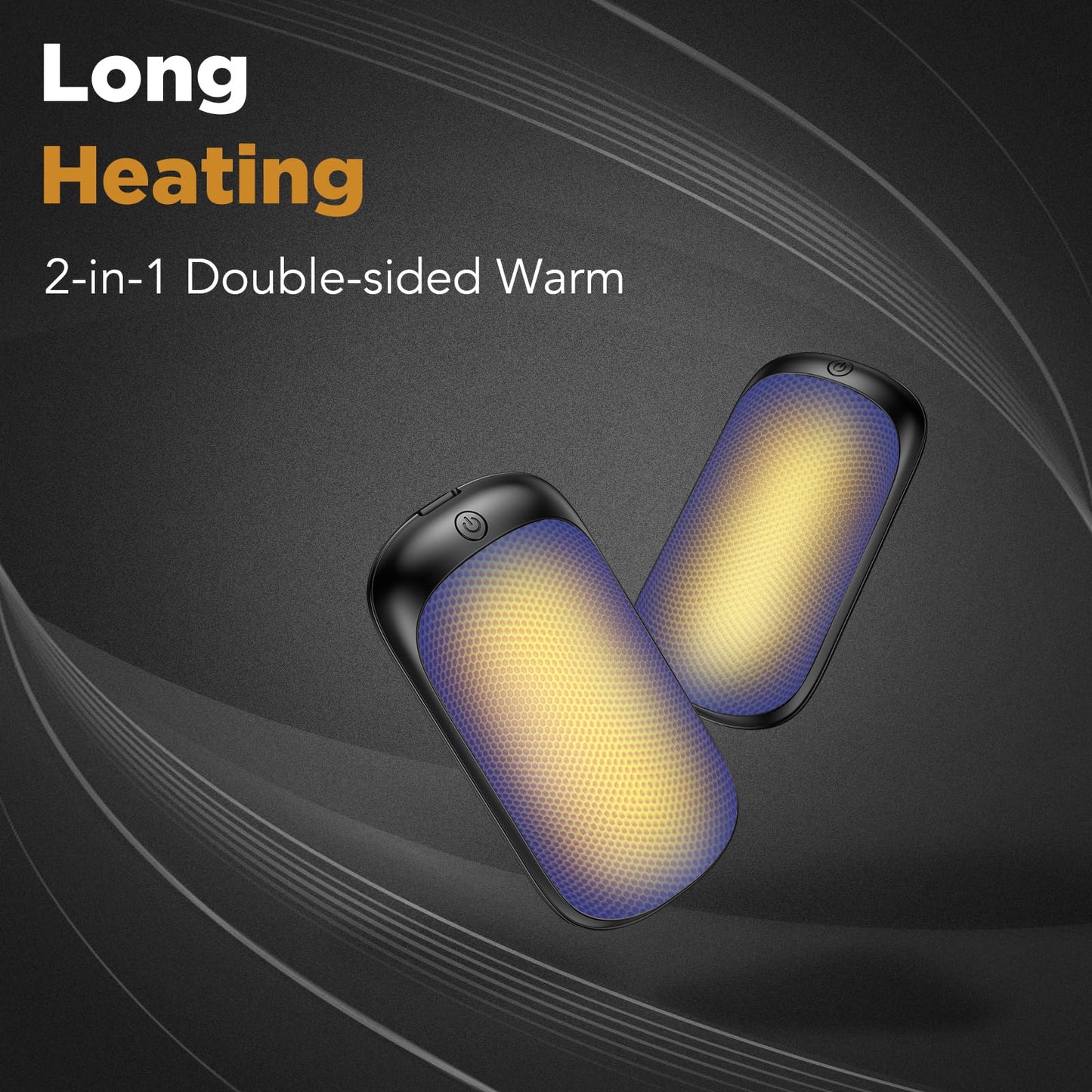 Lerat 2 Pack Hand Warmers Rechargeable, Portable Electric Hand Warmers Reusable, USB 2 in 1 Handwarmers, Outdoor/Indoor/Warm Gifts for Men Women Kids (Black&Black*2)