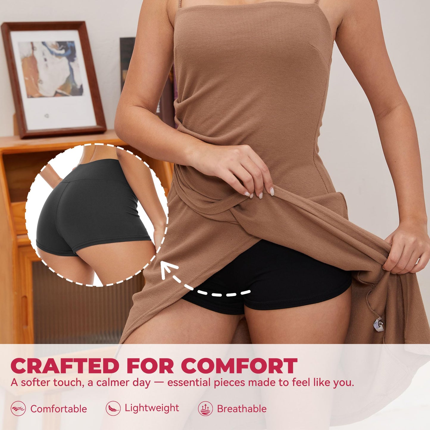 Showitty Women's 2" Booty Biker Shorts High Waisted for Dance Volleyball