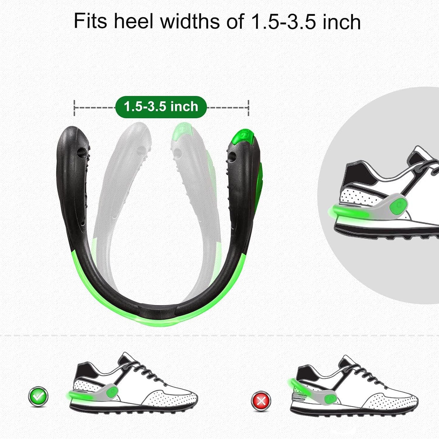 LED Shoes Clip Lights USB Charging for Night Running Gear, Color RGB Strobe and Steady Color Flash Mode, Safety Clip Lights for Running, Jogging, Walking, Biking(One Pair)