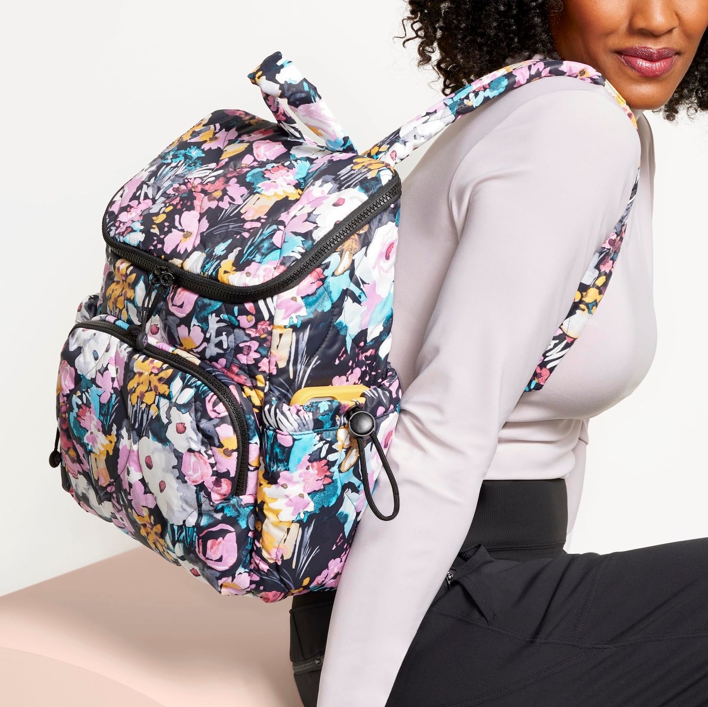 Vera Bradley Women's Featherweight Backpack Bookbag, Black, One Size