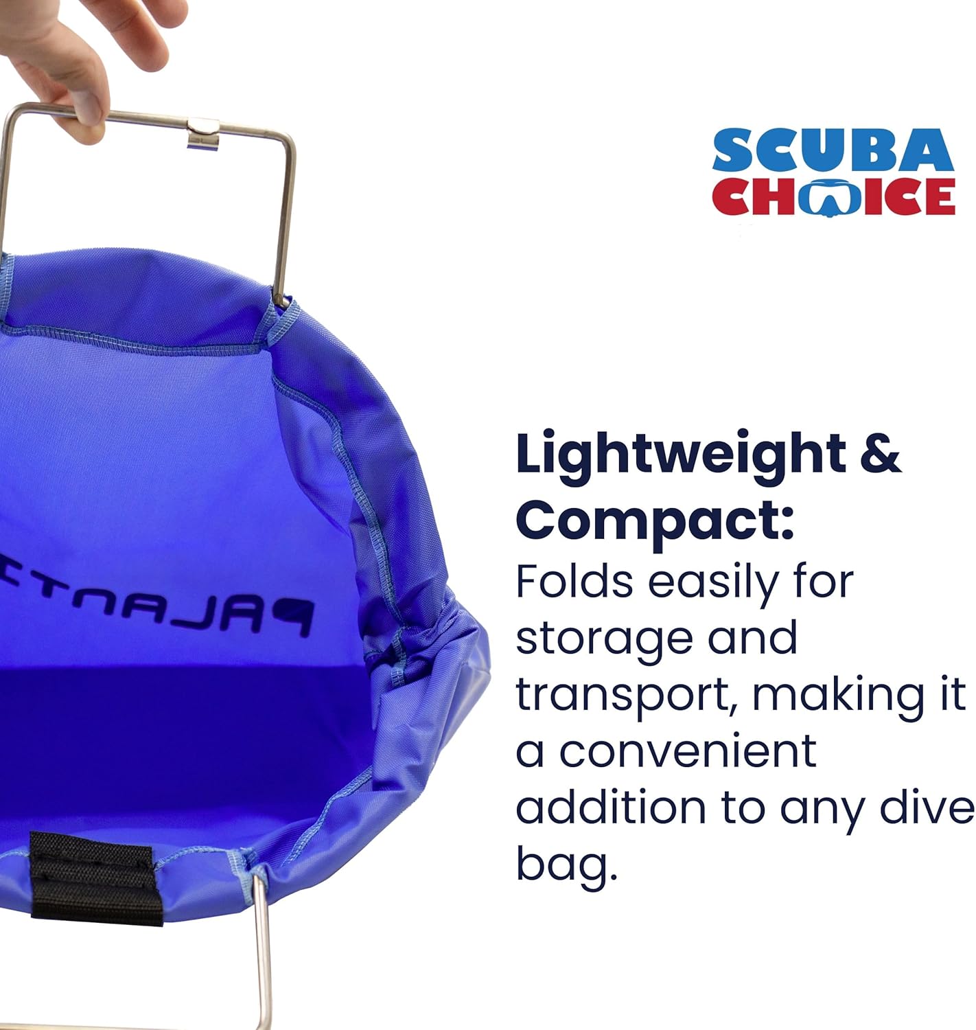 Scuba Choice Palantic Lobster Catch Gear Nylon Game Bag Net with Stainless Steel Handle, 27"x17.5", Durable & Lightweight, Easy Clip Closure for and Fish Catching (Blue)