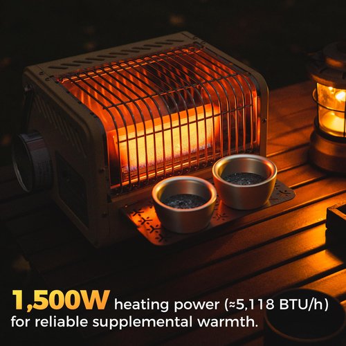 ALOCS 3 in 1 Portable Heater and Stove, 5200BTU Camping tent heater, Outdoor Camping Gas Stove with Shelf for Storage,Adjustable Temperature Camping Heaters for Tent, Fishing, Hiking, Trekking