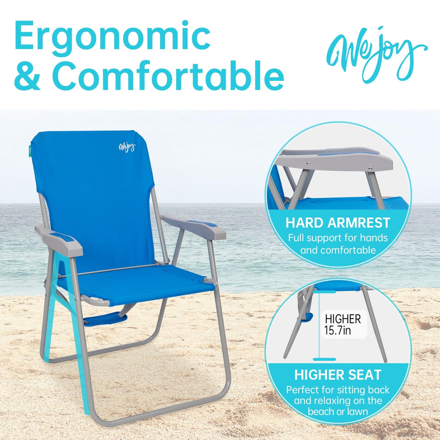 #WEJOY 2 Pack Folding Beach Chairs