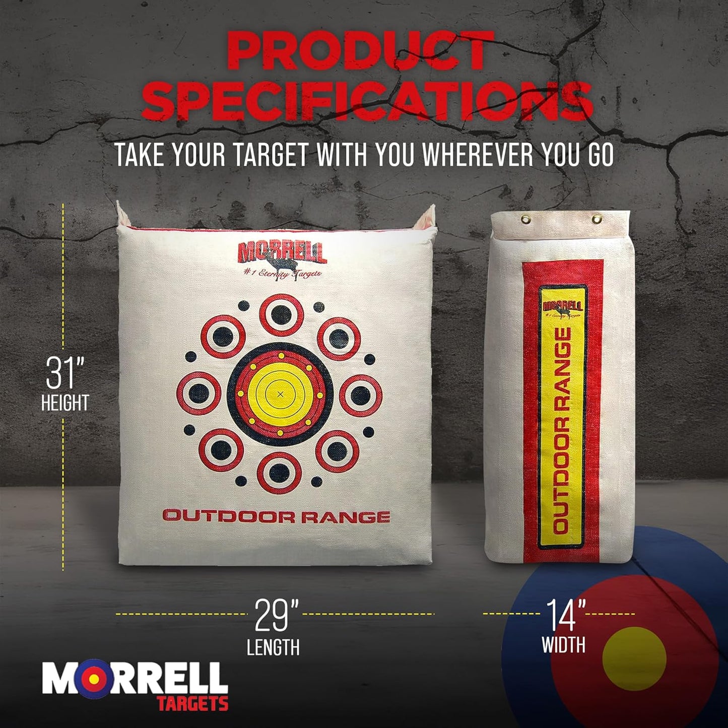 Morrell Outdoor Weatherproof Durable Range Adult Field Point Archery Bag with 50 Bullseyes, Nucleus Center, and IFS Technology