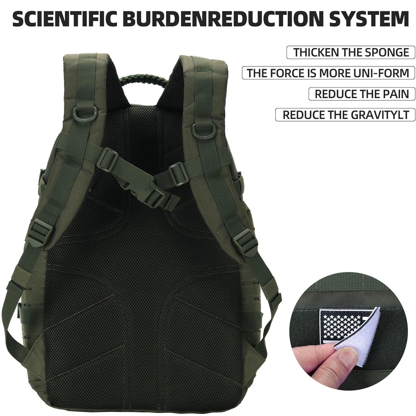 30L Hiking Backpack Lightweight Outdoor Daypack Camping Backpack Outdoor Travel Daypack Day Pack for Man Woman (Army Green)