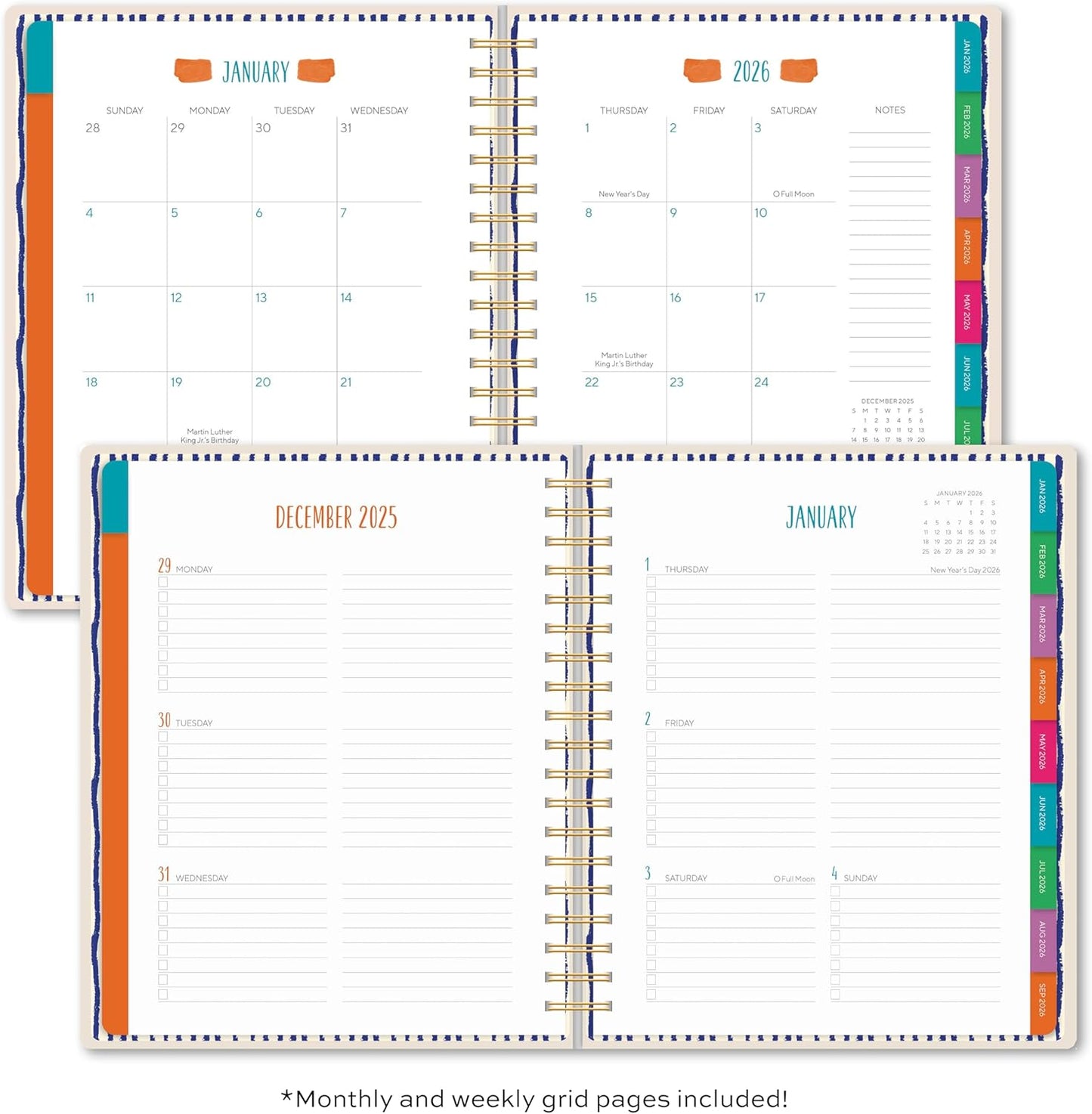 High Note Hardcover Academic Planner 2025-2026, Garden Bee, 9" x 10" 272 Pages, Daily Weekly Monthly Planner 2025-2026 August to December, Back to School Calendar Book for Teachers and Students