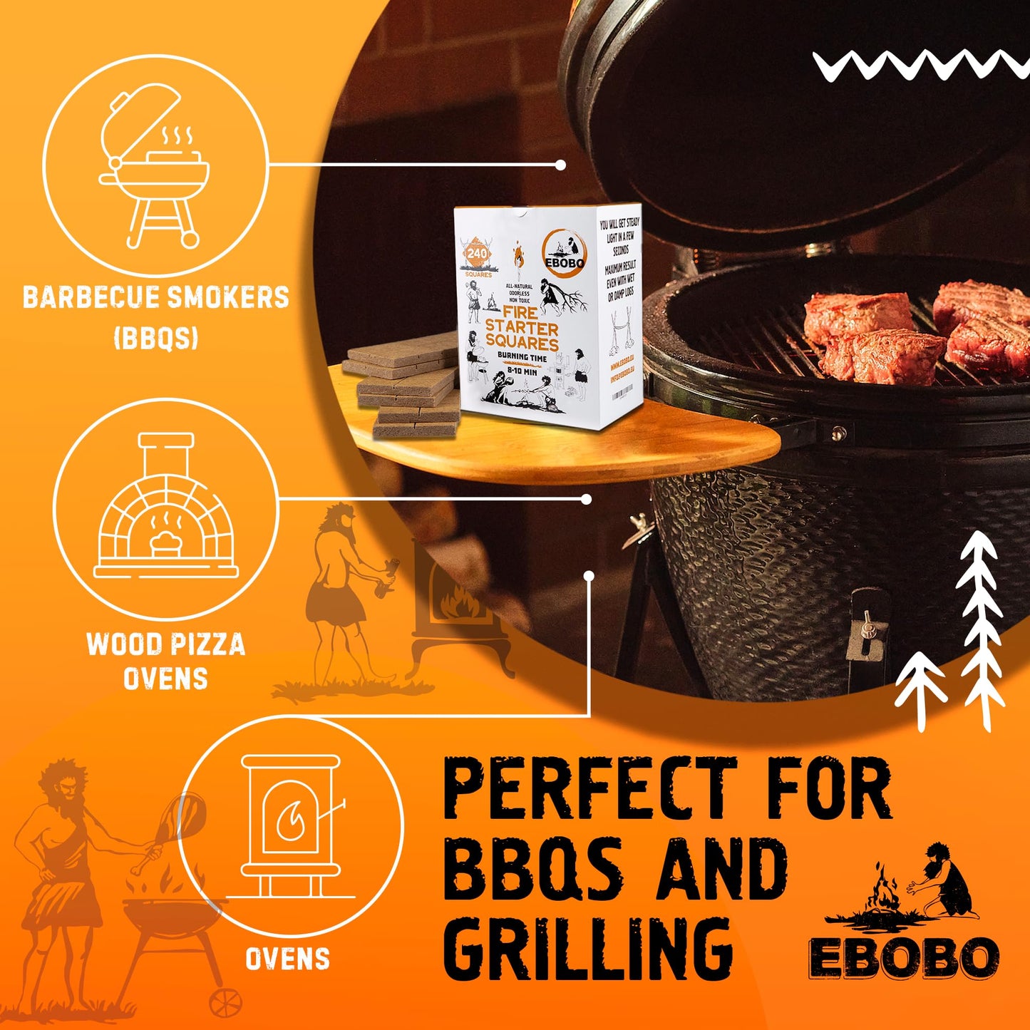 240 pcs Fire Starter Cubes ā Natural Wax-Based, Odorless & Non-Toxic ā Quick Ignition for BBQ Grill, Fireplace, Wood Stove, Fire Pit & Camping ā Easy, Mess-Free Lighting