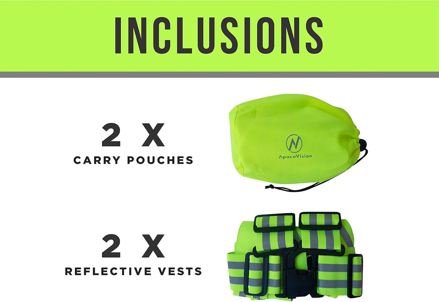 Reflective Vest (2 Pack) Lightweight, Adjustable & Elastic Safety & High Visibility for Running, Jogging, Walking, Cycling