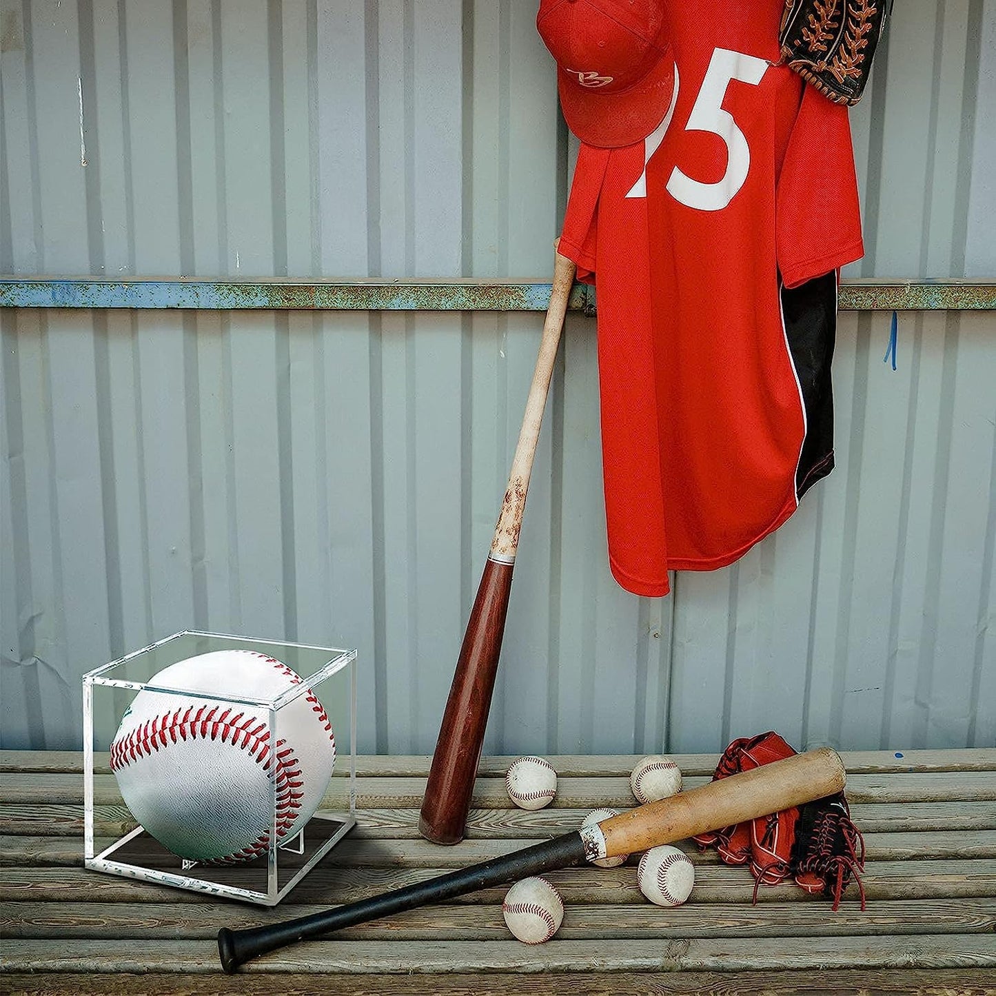 Danodoi Baseball Display Case UV Protected Acrylic Clear Baseball Holder Square Cube Ball Protector Memorabilia Autograph Display Box for Official Size Baseball