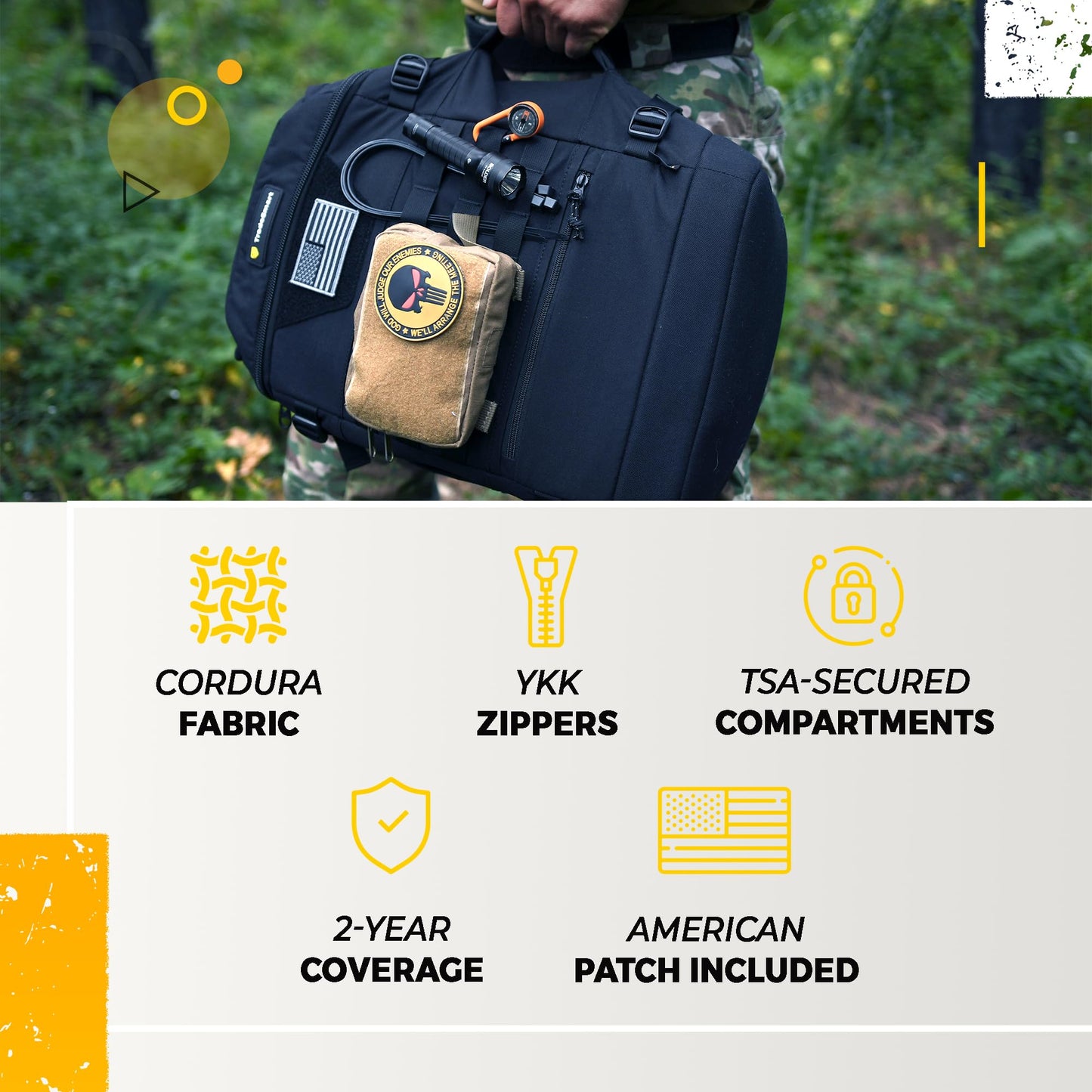 TradeSmart Range Backpack for Handguns, Ammo & Shooting Gear with 3 Lockable Compartments, Ear & Eye Protection Kit Optional