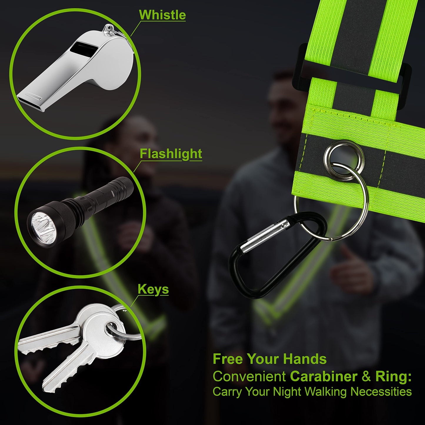 HiVisible Bulk 10 Pack - Safety Reflective Sash for Walking at Night Adjustable Safety Sash for Men Women Kids Reflective Belt Sash for Running Walking Biking