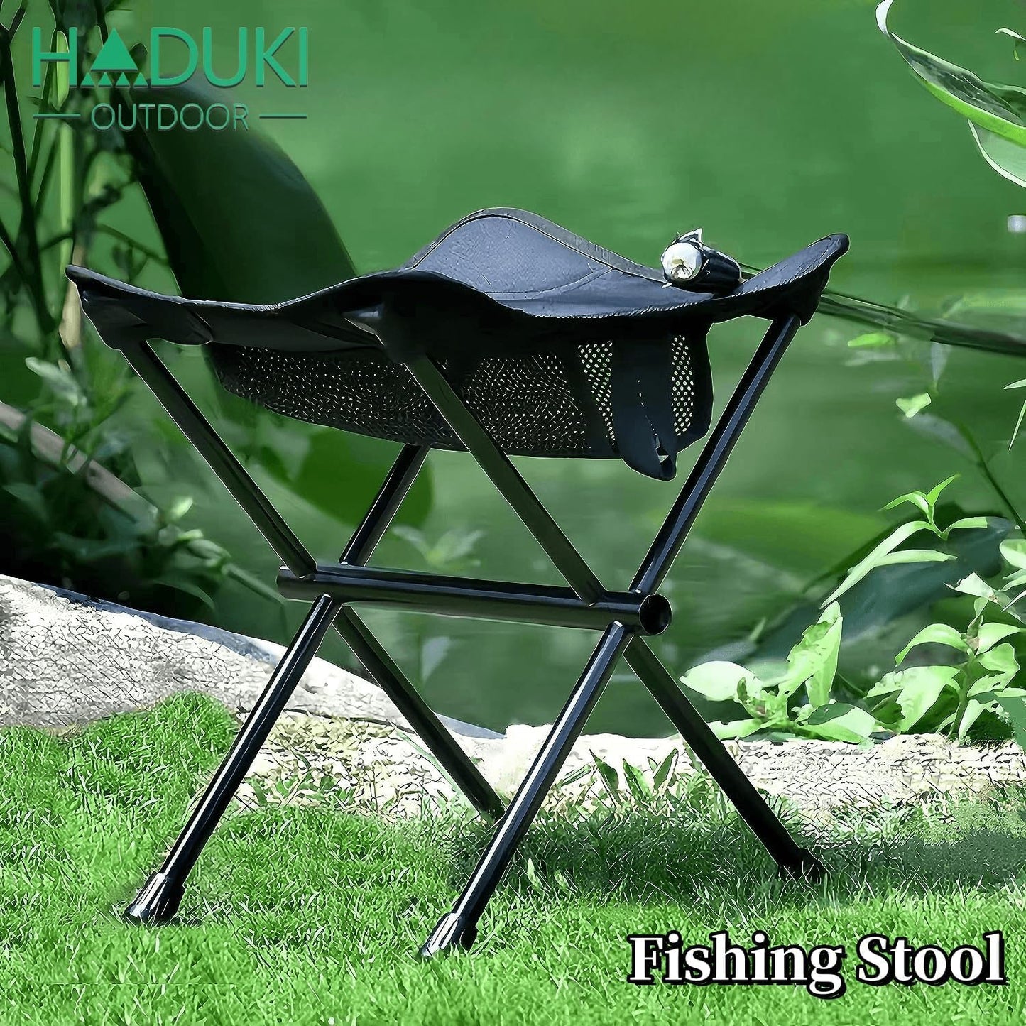 HADUKI Camping Chair Foot Stool,Folding Lightweight Stool Portable Collapsible Camping Stool Retractable Chairs with Carry Bag 220LBS Camping Stools for Indoor Or Camping Fishing Hiking BBQ(Black)