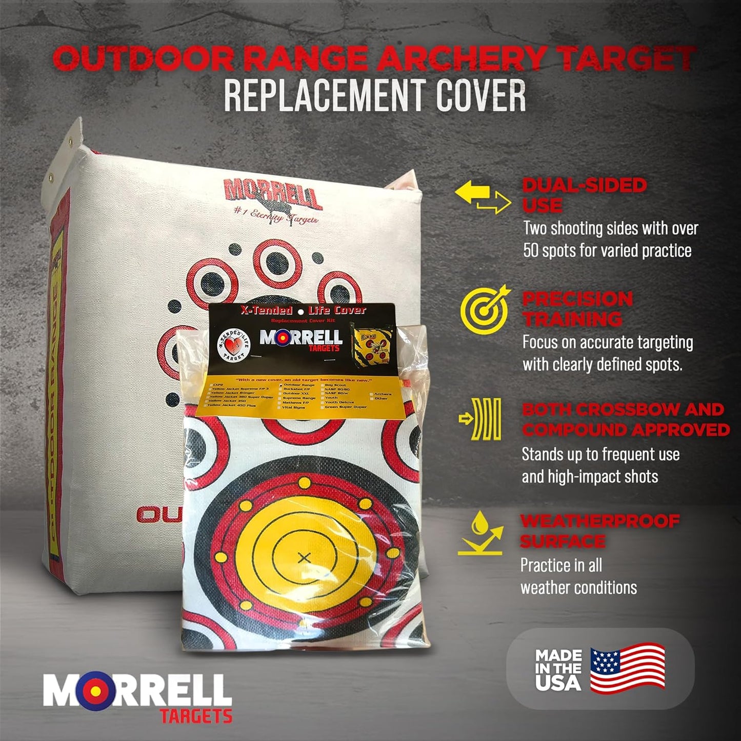 Morrell Outdoor Weatherproof Durable Range Adult Field Point Archery Bag with 50 Bullseyes, Nucleus Center, and IFS Technology