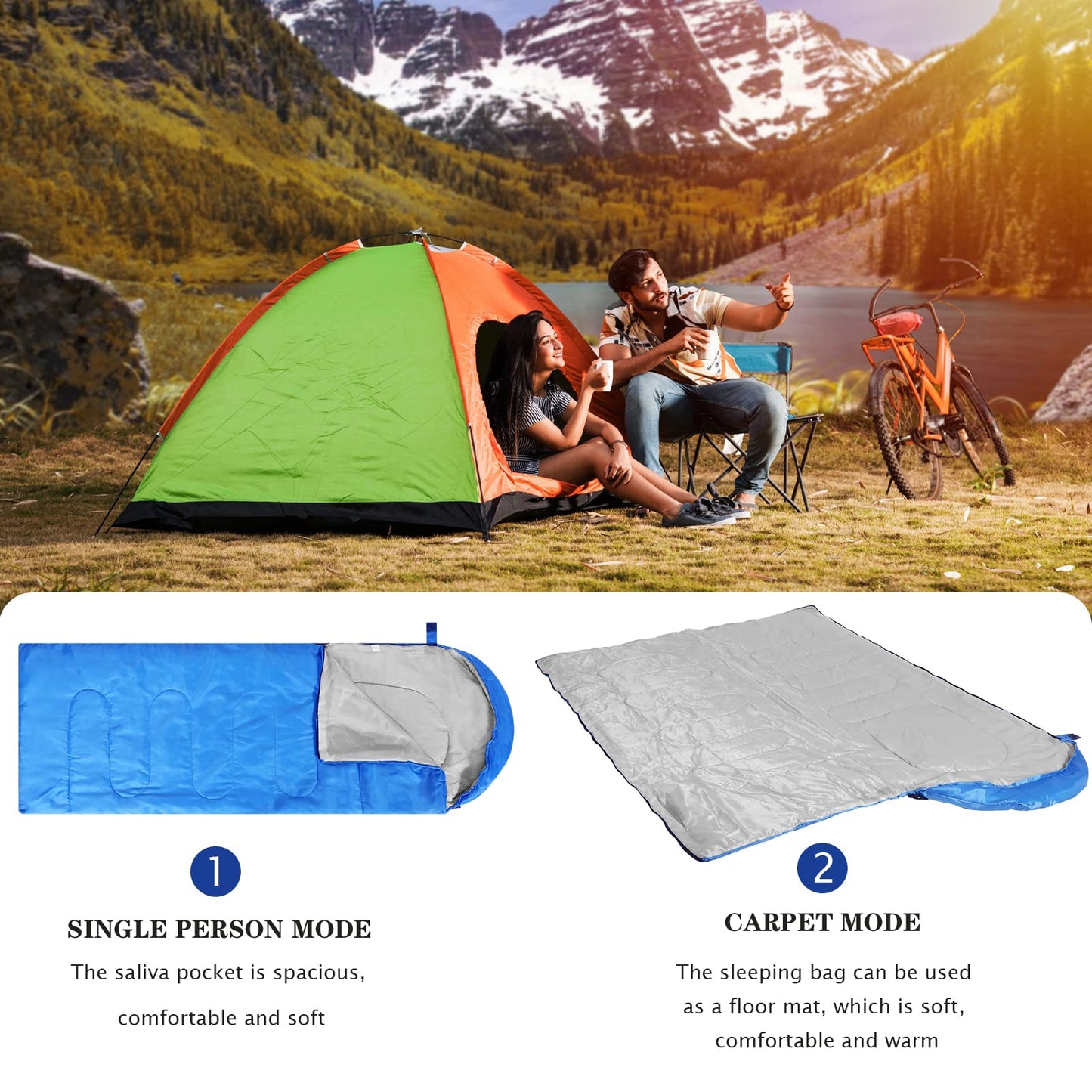 Junkin 12 Pcs Camping Sleeping Bag Bulk for Homeless 4 Seasons Cold Warm Weather Sleeping Bags Waterproof Lightweight with Compression Bag Camping Gear Equipment for Adults Backpacking Hiking