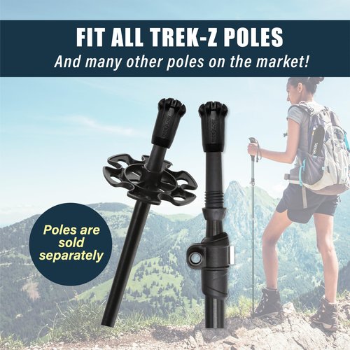 Trekology Trekking Pole Accessory Set – Bundle Tips for Concrete & Flat Roads – Durable Replacement Tips for Hiking Poles, Walking Sticks & Trekking Poles (4Tips & 2Snow Baskets)