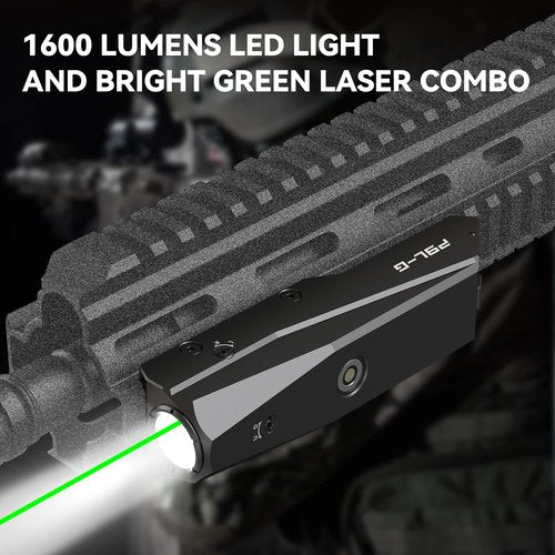 VOTATU P9L-G Tactical Light Laser Combo - 1600 Lumens LED & Green Laser Sight for Picatinny Rails with Magnetic Charger and Momentary/Constant-on Switch