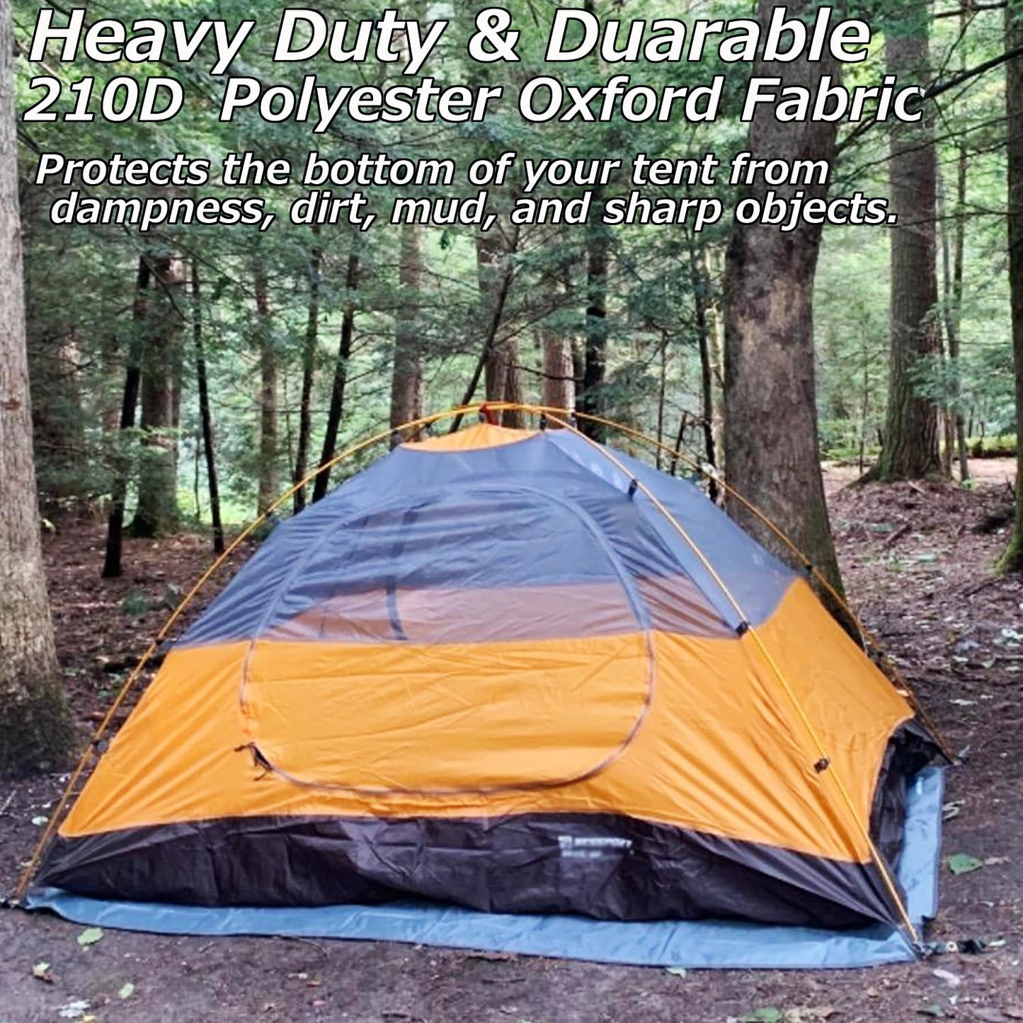 Farfly Tent Footprint Waterproof PU 3000 Easy Set up Heavy Duty Ultralight Tent Footprint for Camping,Hiking, Backpacking, Hammock, Beach Grey (Grey 59'' X 86'')