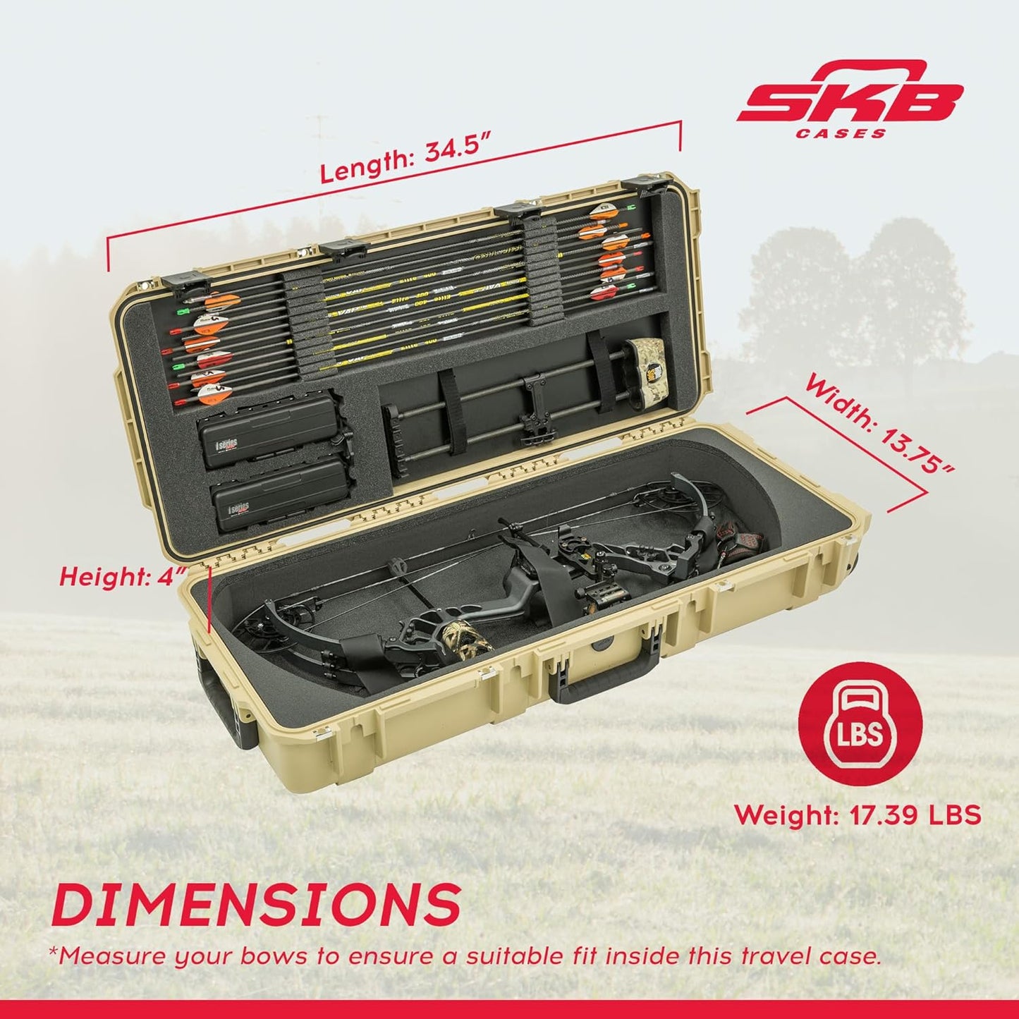 SKB Mathews Hard Shell Compound Bow and Arrow Archery Case with Wheels