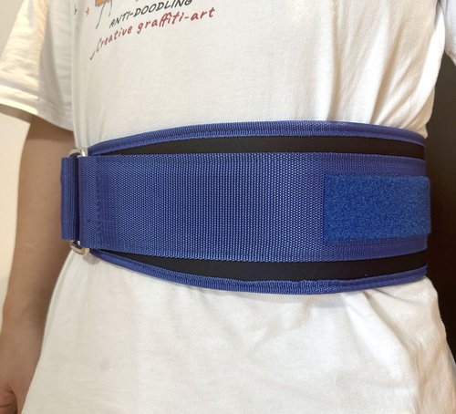 Weight Lifting Belt, Blue 32 Inch to 42.8 Inch of Round Waist Adjustable Waist Belt for Weightlifting, Sports and Exercise (Blue, Medium)