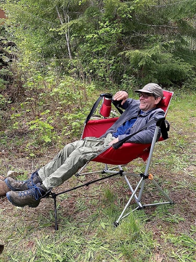 Universal Folding Camping Chair Foot Rest Ottoman Portable Recliner Lazy Retractable Footstool Leg Rest Chair for Hiking Fishing Beach (Gray)