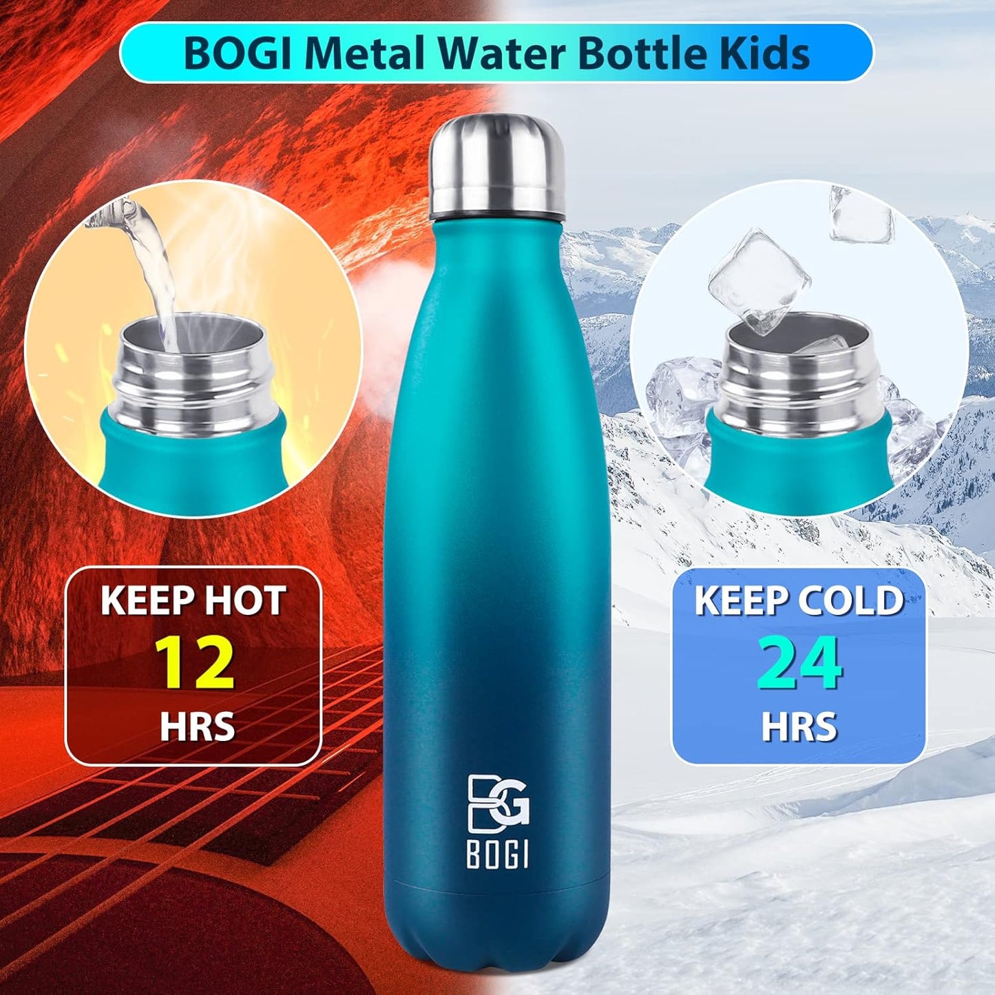17oz Insulated Stainless Steel Water Bottle | Leak-Proof | Hot Pink for Outdoor Sports
