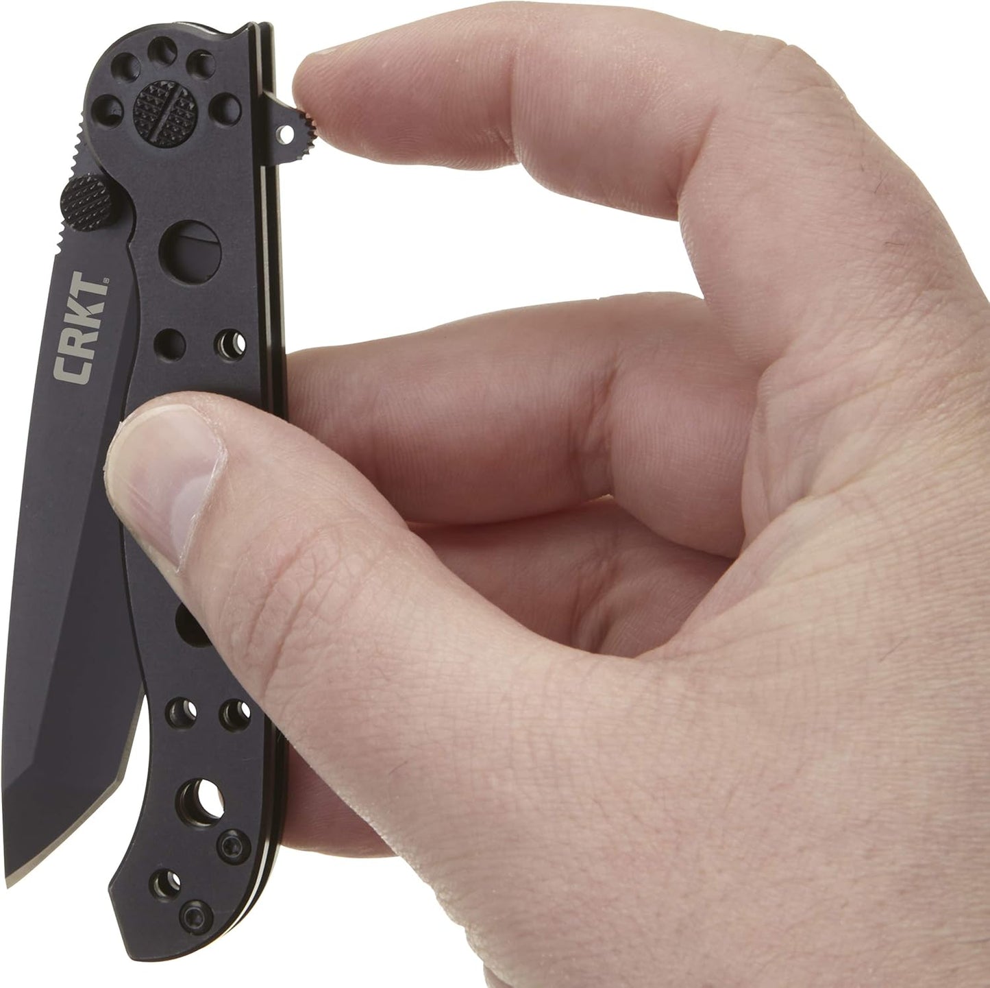 CRKT M16-10KZ EDC Folding Pocket Knife: Everyday Carry, Black Serrated Edge Blade, Tanto, Automated Liner Safety, Nylon Handle, Pocket Clip