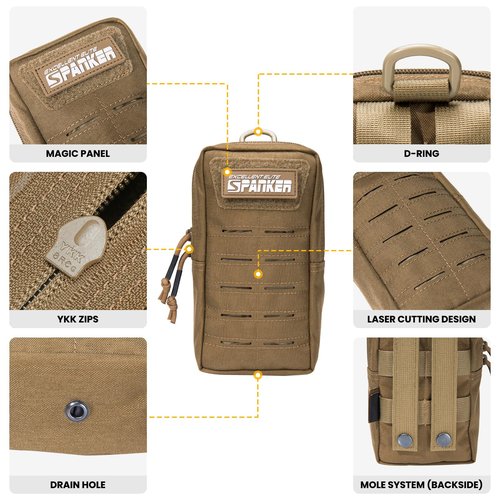 EXCELLENT ELITE SPANKER Tactical MOLLE Pouch EDC Utility Pouches Gadget Organizer Phone Holder Waist Bag Tool Pouch(Coyote Brown